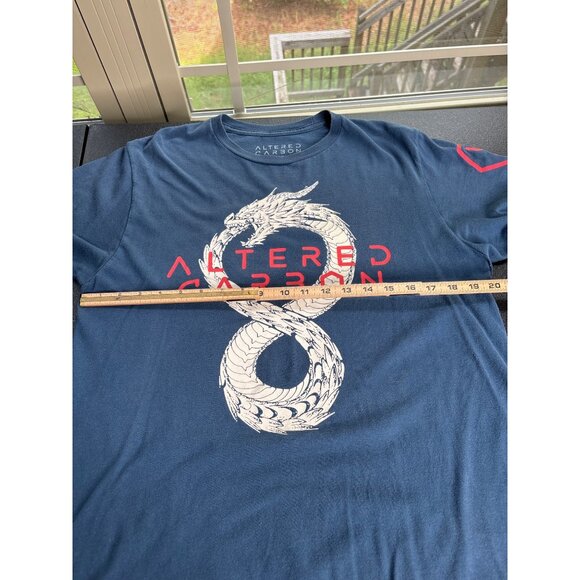 Altered Carbon Dragon Graphic 100% Cotton Blue T-Shirt Netflix Skydance M - Picture 5 of 7